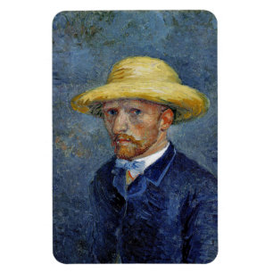 Magnet Flexible Van Gogh - Autoportrait avec Casquette paille