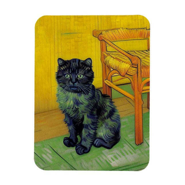 Magnet Flexible Van Gogh Black Cat (Vertical)