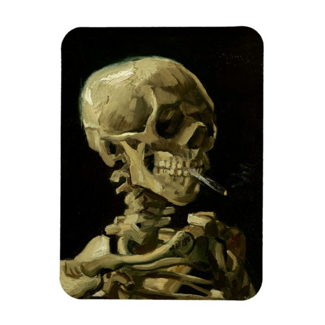 Magnet Flexible Van Gogh | Crâne avec cigarette brûlante | 1886 (Vertical)