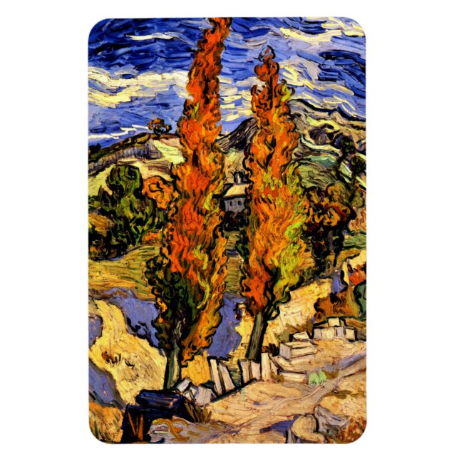 Magnet Flexible Van Gogh - Deux peupliers sur une colline (Vertical)