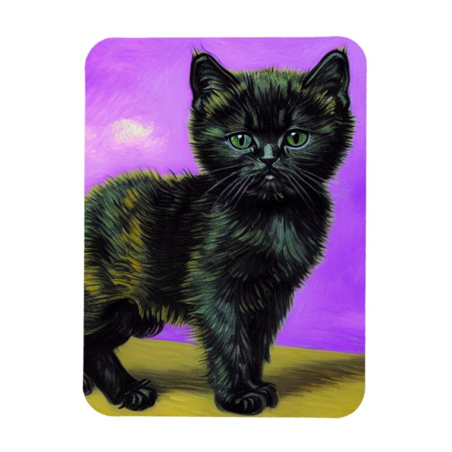Magnet Flexible Van Gogh Style Cat (Vertical)