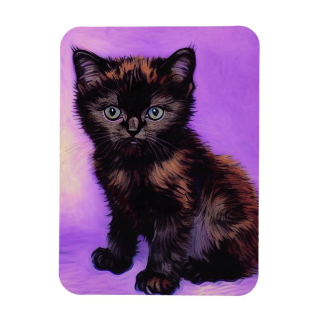 Magnet Flexible Van Gogh Style Chat pourpre (Vertical)