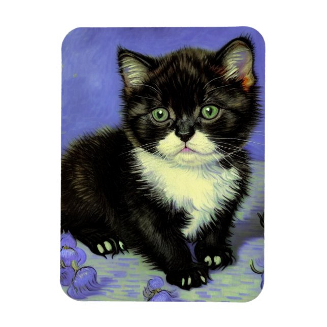 Magnet Flexible Van Gogh Tuxedo Kitten (Vertical)