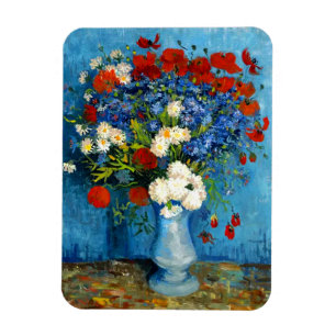 Magnet Flexible Van Gogh Vase avec Cornflowers et Poppies