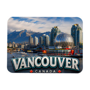 Magnet Flexible Vancouver Canada Montagnes Pacifiques Voyage Urbai