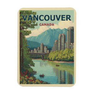 Magnet Flexible Vancouver Canada Travel Art Vintage