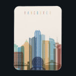 Magnet Flexible Vancouver, Canada | Ville Skyline<br><div class="desc">Style transparent Vancouver skyline silhouette détaillée. | © et ® Bigstock® - Tous droits réservés.</div>