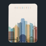 Magnet Flexible Vancouver, Canada | Ville Skyline<br><div class="desc">Style transparent Vancouver skyline silhouette détaillée. | © et ® Bigstock® - Tous droits réservés.</div>