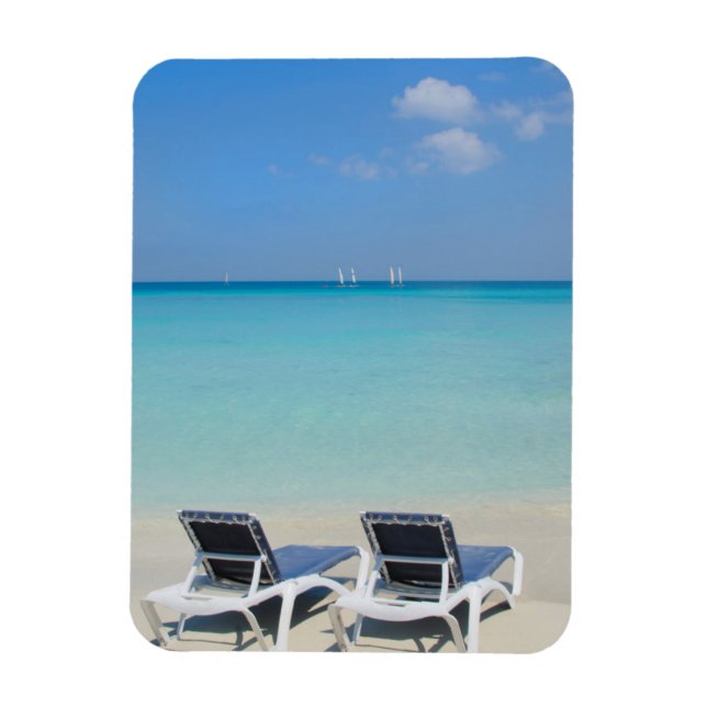 Magnet Flexible Varadero, Cuba. Sable et chaises de plage (Vertical)