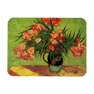 Magnet Flexible Vase avec Oleanders et livres par Vincent van Gogh
