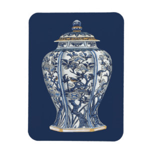 Magnet Flexible Vase en porcelaine bleue et blanche de Vision Stud