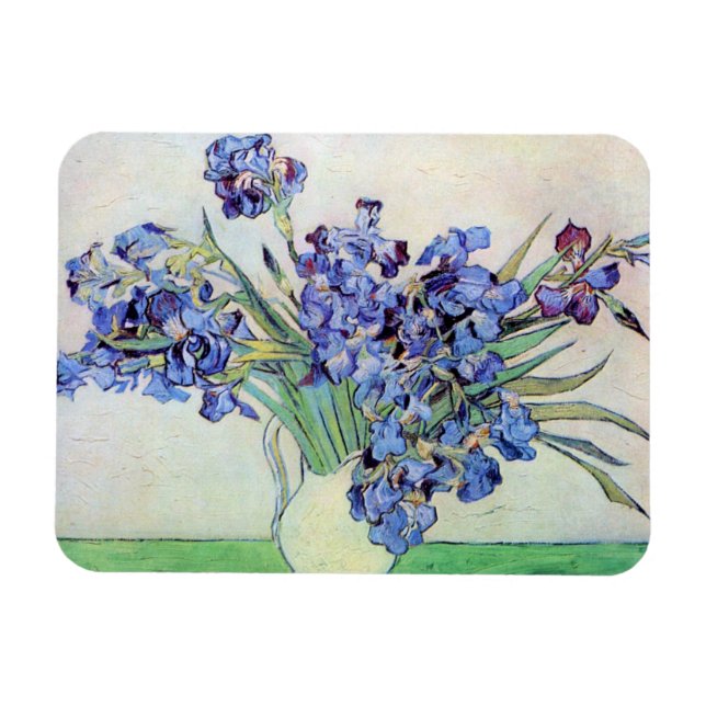 Magnet Flexible Vase Still Life avec Irises par Vincent van Gogh (Horizontal)