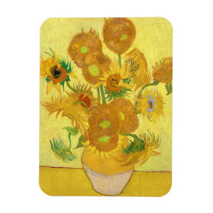 Magnet Flexible Vase with fifteen sunflowers by Vincent Van Gogh