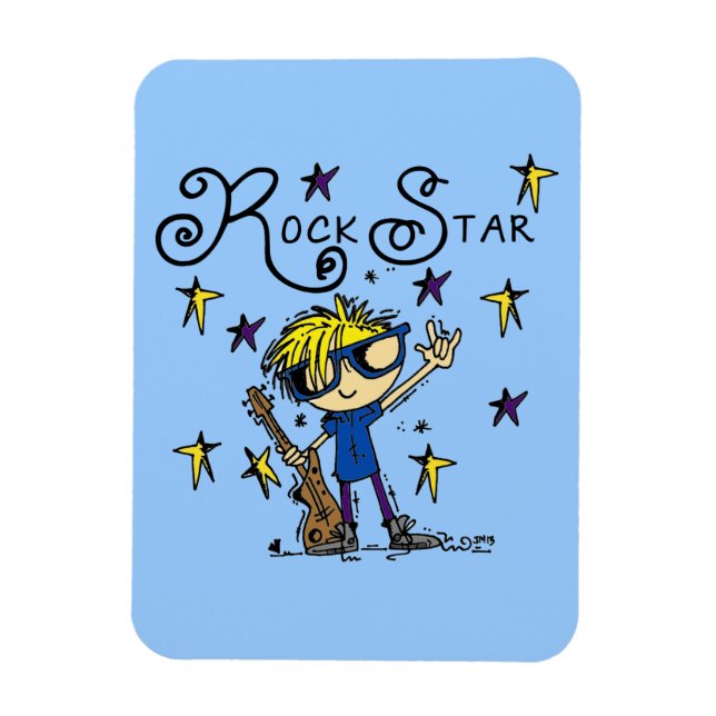Magnet Flexible Vedette du rock blonde de garçon (Vertical)