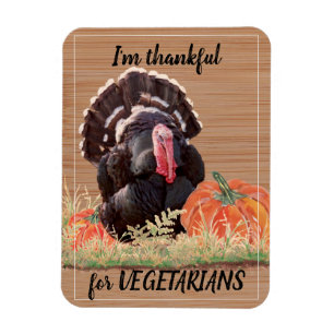 Magnet Flexible Vegetarian Vegan Thanksgiving Turquie Merci amusan