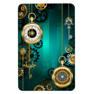 Magnet Flexible Veille bijoux Steampunk sur un Arrière - plan vert