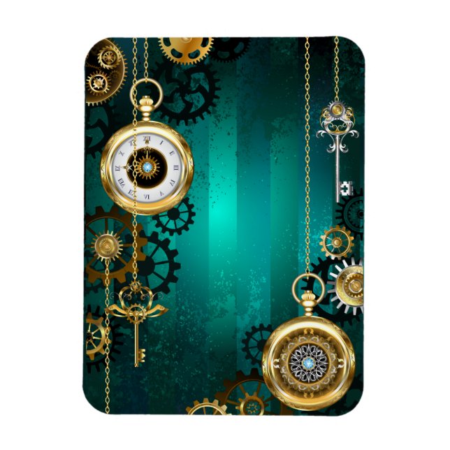 Magnet Flexible Veille bijoux Steampunk sur un Arrière - plan vert (Vertical)