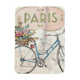 Magnet Flexible Vélo Paris Fleurs