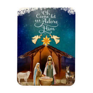 Magnet Flexible "Venez, adorons-le" Nativité Noël