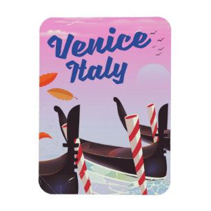 Magnet Flexible Venise Italie Gondole vacances impression.