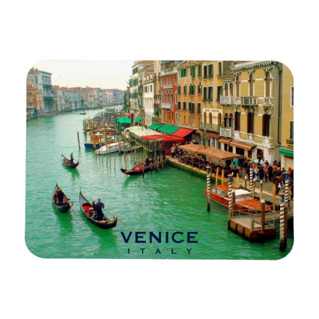 Magnet Flexible Venise, Italie - Gondoliers Sur Grand Canal (Horizontal)