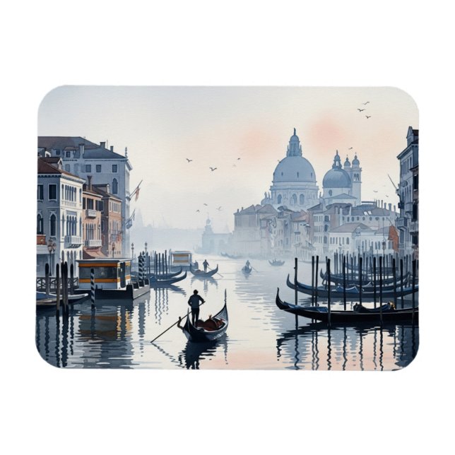 Magnet Flexible Venise Italie Voyage Souvenir Aquarelle (Horizontal)