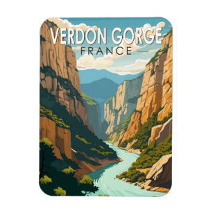 Magnet Flexible Verdon Gorge France Travel Art Vintage