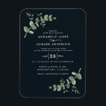 Magnet Flexible Verdure mariage Eucalyptus botanique noir moderne<br><div class="desc">Eucalyptus Verdure feuillage moderne minimaliste élégant contemporain jardin Mariage invitation magnétique . Design botanique contemporain simple. Sage vert,  bleu marine,  noir et blanc élégant colorway moderne convient printemps,  été automne,  automne et blanc cérémonies mariages.</div>