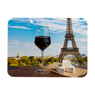 Magnet Flexible Verre de vin au brie sur la tour Eiffel