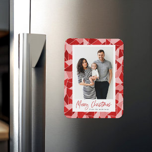 Magnet Flexible Verre rouge moderne Joyeux Noël Photo