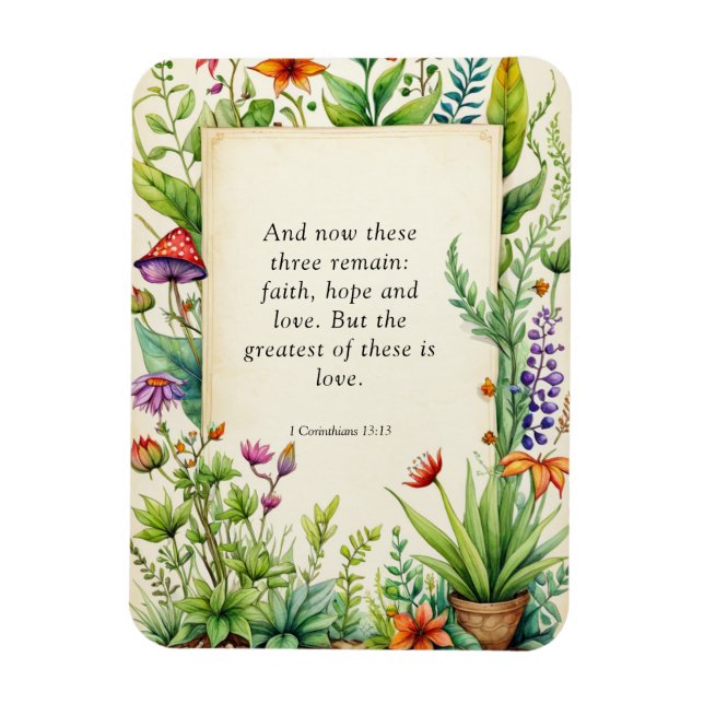 Magnet Flexible Verset de la Bible 1 Corinthiens 13:13 (Vertical)