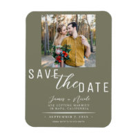 Vert olive Photo Save the Date Mariage