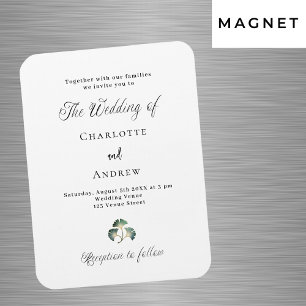 Magnet Flexible verte mariage ginkgo simple invitation de luxe