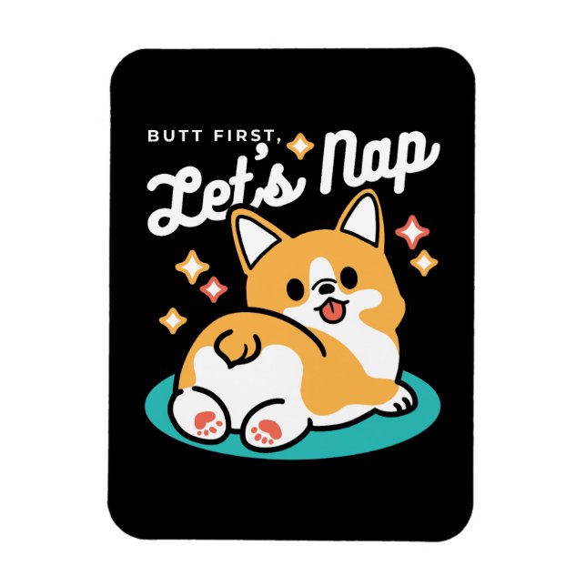 Magnet Flexible Vibes Corgi Butt et Nap - Joli chien couché (Vertical)