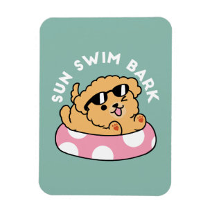 Magnet Flexible Vibes d'été Chien - Chiot flottant avec lunettes d