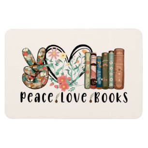 Magnet Flexible Vibes tranquilles : Paix, Amour et Livres