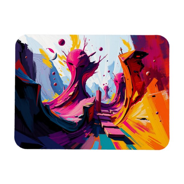 Magnet Flexible Vibrant Abstract Fantasy Landscape (Horizontal)