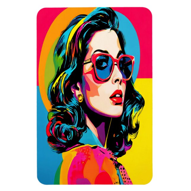 Magnet Flexible Vibrant Pop Art Femme Retro Chic Décor Mur (Vertical)