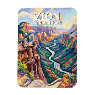 Magnet Flexible Vibrant Zion National Park Canyon Rivière Randonné