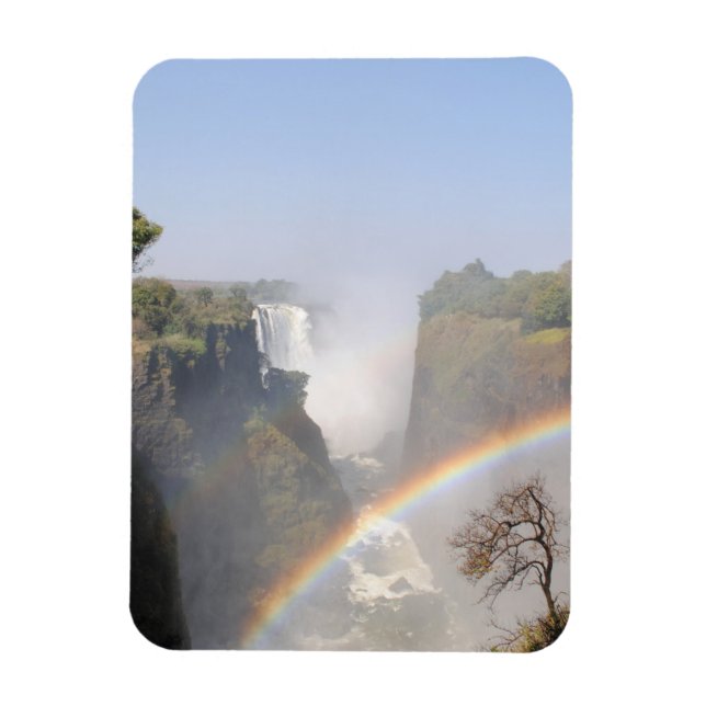 Magnet Flexible Victoria Falls Rainbow Waterfall Photo (Vertical)