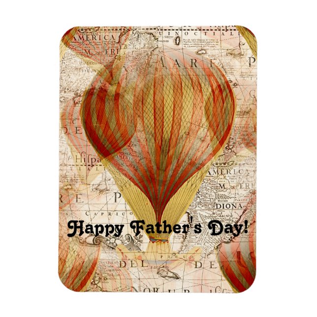 Magnet Flexible Victorian Steampunk Collage of Hot Air Balloons (Vertical)