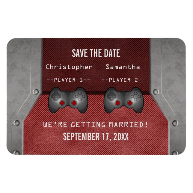 Magnet Flexible Vidéo Jeu Enregistrer la date Magnet, Maroon (Horizontal)