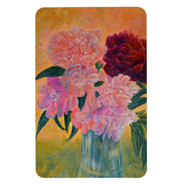 Magnet Flexible Vie morte avec Peonies Peinture (Vertical)