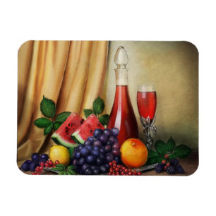 Magnet Flexible Vie morte classique avec peinture de vin et de fru