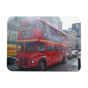 Magnet Flexible Vieil autobus rouge Londres 3" de ville" aimant x4