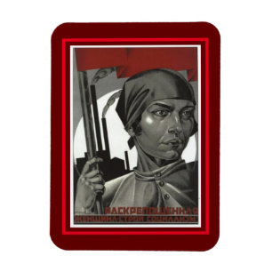 Magnet Flexible Vieille Classique 1926 Femme d'affiche soviétique