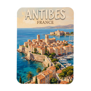 Magnet Flexible Vieille ville d'Antibes et Port Vauban France