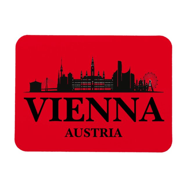 Magnet Flexible Vienne Autriche Cityscape noir blanc (Horizontal)