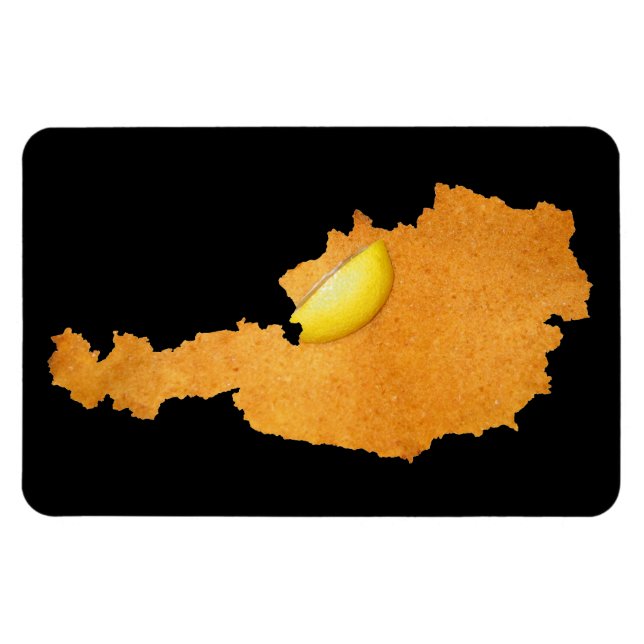 Magnet Flexible Viennese Schnitzel - Carte De L'Autriche (Horizontal)