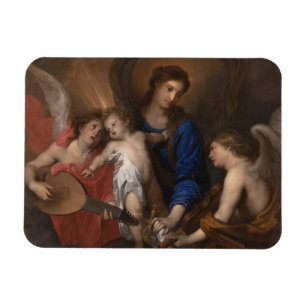 Magnet Flexible Vierge et enfant avec la musique faisant des anges
